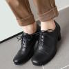 imageSHEMEE Womens Chunky Lace Up Vintage Oxfords Dress Pumps Round Toe Block Mid Heels Retro Brogues ShoesBlack Pu
