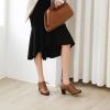 imageSHEMEE Womens Chunky Lace Up Vintage Oxfords Dress Pumps Round Toe Block Mid Heels Retro Brogues ShoesBrown Pu