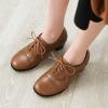 imageSHEMEE Womens Chunky Lace Up Vintage Oxfords Dress Pumps Round Toe Block Mid Heels Retro Brogues ShoesBrown Pu