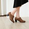 imageSHEMEE Womens Chunky Lace Up Vintage Oxfords Dress Pumps Round Toe Block Mid Heels Retro Brogues ShoesBrown Pu