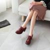 imageSHEMEE Womens Chunky Lace Up Vintage Oxfords Dress Pumps Round Toe Block Mid Heels Retro Brogues ShoesBurgundy Pu