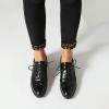imageSHEMEE Womens Chunky Low Heels Oxfords Saddle Shoes Creeper Vintage Wingtip Brogues Perforated Flats Lace Up Derby Shoes106 Black