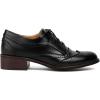 imageSHEMEE Womens Chunky Low Heels Oxfords Saddle Shoes Creeper Vintage Wingtip Brogues Perforated Flats Lace Up Derby Shoes106 Black
