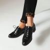 imageSHEMEE Womens Chunky Low Heels Oxfords Saddle Shoes Creeper Vintage Wingtip Brogues Perforated Flats Lace Up Derby Shoes106 Black