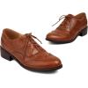 imageSHEMEE Womens Chunky Low Heels Oxfords Saddle Shoes Creeper Vintage Wingtip Brogues Perforated Flats Lace Up Derby Shoes106 Brown