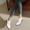 imageSHEMEE Womens Chunky Low Heels Oxfords Saddle Shoes Creeper Vintage Wingtip Brogues Perforated Flats Lace Up Derby Shoes106 White
