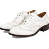 imageSHEMEE Womens Chunky Low Heels Oxfords Saddle Shoes Creeper Vintage Wingtip Brogues Perforated Flats Lace Up Derby Shoes106 White