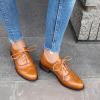 imageSHEMEE Womens Chunky Low Heels Oxfords Saddle Shoes Creeper Vintage Wingtip Brogues Perforated Flats Lace Up Derby Shoes106 Yellow