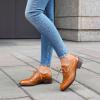 imageSHEMEE Womens Chunky Low Heels Oxfords Saddle Shoes Creeper Vintage Wingtip Brogues Perforated Flats Lace Up Derby Shoes106 Yellow