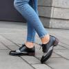 imageSHEMEE Womens Chunky Low Heels Oxfords Saddle Shoes Creeper Vintage Wingtip Brogues Perforated Flats Lace Up Derby Shoes107 Black