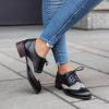 imageSHEMEE Womens Chunky Low Heels Oxfords Saddle Shoes Creeper Vintage Wingtip Brogues Perforated Flats Lace Up Derby Shoes107 Black