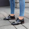imageSHEMEE Womens Chunky Low Heels Oxfords Saddle Shoes Creeper Vintage Wingtip Brogues Perforated Flats Lace Up Derby Shoes107 Black
