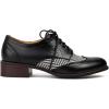imageSHEMEE Womens Chunky Low Heels Oxfords Saddle Shoes Creeper Vintage Wingtip Brogues Perforated Flats Lace Up Derby Shoes107 Black