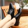 imageSHEMEE Womens Patent Leather Pointed Toe Flat Oxfords Pumps Vintage Wingtip Low Heels Lace Up Retro Brogues Dress ShoesBlack