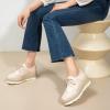 imageSHEMEE Womens Platform Heels Wedge Lace Up Oxfords Pumps Retro Wingtip High Heels Round Toe British Style Brogues Leisure Sneaker ShoesShiny Apricot