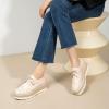 imageSHEMEE Womens Platform Heels Wedge Lace Up Oxfords Pumps Retro Wingtip High Heels Round Toe British Style Brogues Leisure Sneaker ShoesShiny Apricot