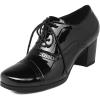 imageSHEMEE Womens Chunky Lace Up Vintage Oxfords Dress Pumps Round Toe Block Mid Heels Retro Brogues ShoesBlack Patent