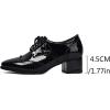 imageSHEMEE Womens British Oxford Brogues Chunky Low Heels Saddle Shoes Vintage Wingtip Perforated Derby Shoes Lace Up Dress PumpsBlack