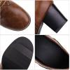 imageSHEMEE Womens Chunky Mid Heels Oxfords Vintage Round Square Toe Block Heeled Brogues Lace Up Work Offic Dress ShoesBrown