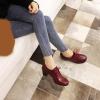 imageSHEMEE Womens Chunky Mid Heels Oxfords Vintage Round Square Toe Block Heeled Brogues Lace Up Work Offic Dress ShoesBurgundy