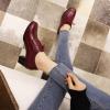 imageSHEMEE Womens Chunky Mid Heels Oxfords Vintage Round Square Toe Block Heeled Brogues Lace Up Work Offic Dress ShoesBurgundy