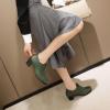 imageSHEMEE Womens Chunky Mid Heels Oxfords Vintage Round Square Toe Block Heeled Brogues Lace Up Work Offic Dress ShoesGreen