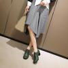imageSHEMEE Womens Chunky Mid Heels Oxfords Vintage Round Square Toe Block Heeled Brogues Lace Up Work Offic Dress ShoesGreen