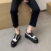 imageSHEMEE Womens Patent Leather Wedge Heel Platform Oxfords Pumps Wingtip Lace Up Round Toe Brogues Sneaker ShoesBlackWhite