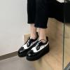 imageSHEMEE Womens Patent Leather Wedge Heel Platform Oxfords Pumps Wingtip Lace Up Round Toe Brogues Sneaker ShoesBlackWhite