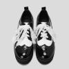 imageSHEMEE Womens Patent Leather Wedge Heel Platform Oxfords Pumps Wingtip Lace Up Round Toe Brogues Sneaker ShoesBlackWhite