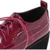 imageSHEMEE Womens Patent Leather Wedge Heel Platform Oxfords Pumps Wingtip Lace Up Round Toe Brogues Sneaker ShoesBurgundy
