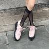 imageSHEMEE Womens Patent Leather Wedge Heel Platform Oxfords Pumps Wingtip Lace Up Round Toe Brogues Sneaker ShoesPink