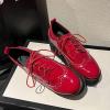 imageSHEMEE Womens Patent Leather Wedge Heel Platform Oxfords Pumps Wingtip Lace Up Round Toe Brogues Sneaker ShoesRed