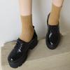 imageSHEMEE Womens Vintage Wingtip Oxfords Pumps Chunky Platform Block High Heel Round Toe Lace Up Gothic Brogue ShoesBlack