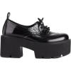 imageSHEMEE Womens Vintage Wingtip Oxfords Pumps Chunky Platform Block High Heel Round Toe Lace Up Gothic Brogue ShoesBlack