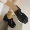 imageSHEMEE Womens Vintage Wingtip Oxfords Pumps Chunky Platform Block High Heel Round Toe Lace Up Gothic Brogue ShoesBlack