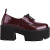 imageSHEMEE Womens Vintage Wingtip Oxfords Pumps Chunky Platform Block High Heel Round Toe Lace Up Gothic Brogue ShoesBurgundy