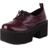 imageSHEMEE Womens Vintage Wingtip Oxfords Pumps Chunky Platform Block High Heel Round Toe Lace Up Gothic Brogue ShoesBurgundy