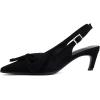 imageSHEMEE Women Kitten Heels Slingback Pumps Comfort Low Heels Closed Pointy Toe Pumps Black Faux Suede Stiletto Sandals Buckless Fashion Elegant Party Dress Commuting ShoesBlack Bow