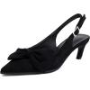 imageSHEMEE Women Kitten Heels Slingback Pumps Comfort Low Heels Closed Pointy Toe Pumps Black Faux Suede Stiletto Sandals Buckless Fashion Elegant Party Dress Commuting ShoesBlack Bow