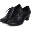 imageSHEMEE Womens Chunky Mid Heels Oxfords Vintage Round Square Toe Block Heeled Brogues Lace Up Work Offic Dress Shoes Size 9Black