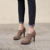 imageSHEMEE Womens Platform Stiletto High Heel Ankle Booties Thin Heels Pumps Side Zip Short Boots ShoesBrownone