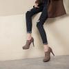 imageSHEMEE Womens Platform Stiletto High Heel Ankle Booties Thin Heels Pumps Side Zip Short Boots ShoesBrownone