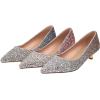 imageSHEMEE Womens Sequin Kitten Heel Wedding Pumps Pointed Toe Sparkly Party Wear Glitter Bridal ShoesPink