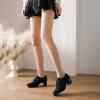 imageSHEMEE Womens Block Heels Oxfords Lace Up Brogues Faux Suede Chunky Heel Oxford Pumps Retro Victorian Laced Oxford Brogue Derby ShoesBlack