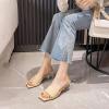 imageSHEMEE Womens Clear Heels Mule Sandals Chunky Block Heels Square Open Toe Transparent Slip on Dress Heel Sandals Nightclub Party ShoesApricot