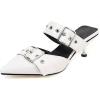 imageSHEMEE Fashion Buckle Mules for Women Heel Closed Pointy Toe Pumps Stiletto High Heels Slide Sandals Slip On Kitten Heels Goth Y2k Dressy ShoesWhite