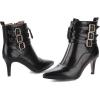 imageSHEMEE Womens Stiletto Heels Ankle Boots Pointed Toe Zipper Heeled Booties Buckle Strap Decoration Dress Jeans BootsBlack 2