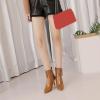 imageSHEMEE Womens Stiletto Heels Ankle Boots Pointed Toe Zipper Heeled Booties Buckle Strap Decoration Dress Jeans BootsBrown