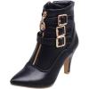imageSHEMEE Womens Stiletto Heels Ankle Boots Pointed Toe Zipper Heeled Booties Buckle Strap Decoration Dress Jeans BootsBlack 1